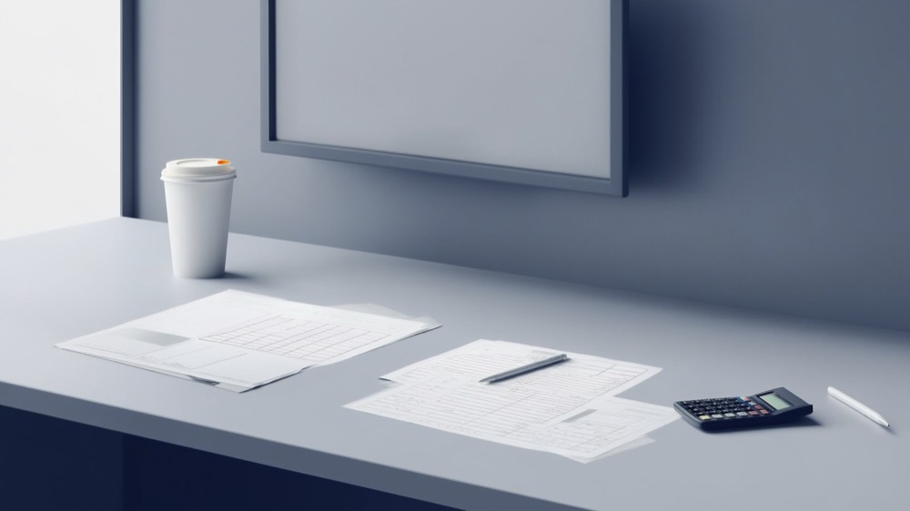 Strata budget papers and levy notices laid out on a desk for review