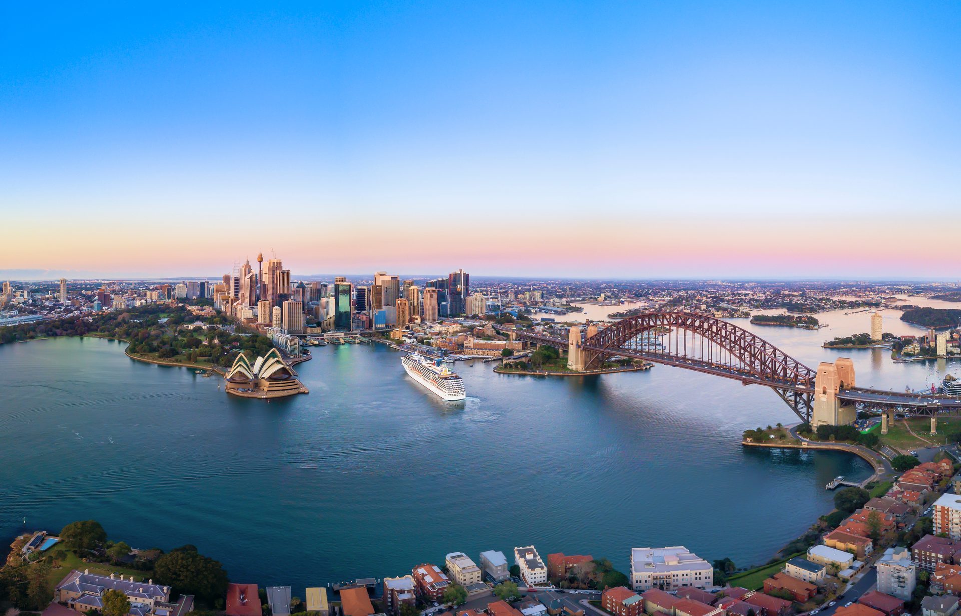 Sydney Harbour aerial view — New South Wales real estate courses
